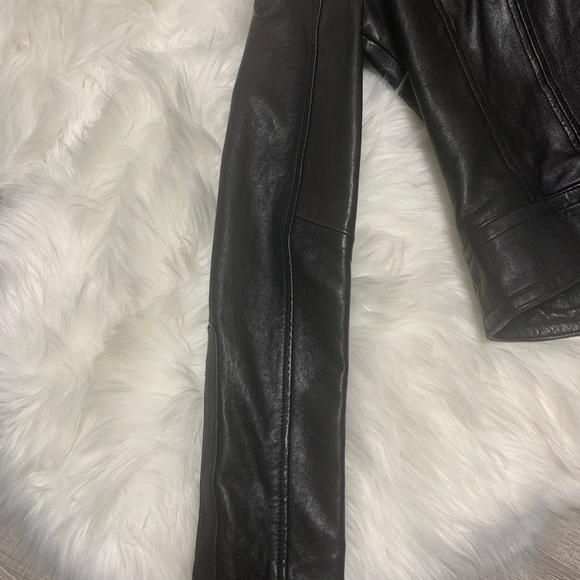 Mackage Black Leather Jacket - Picture 2 of 8